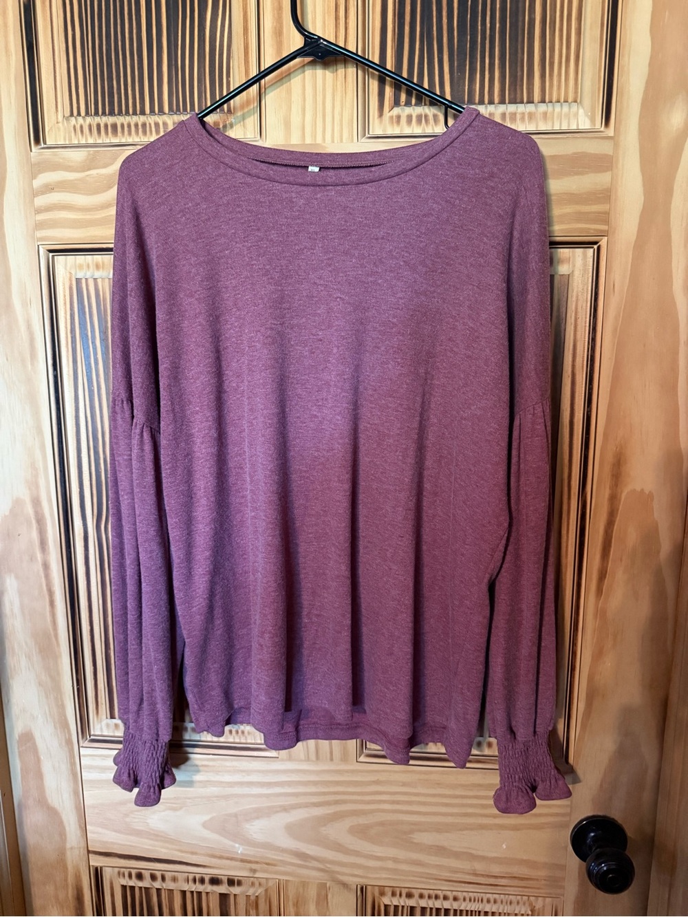 Women's Long Sleeve Boatneck Top - Mauve